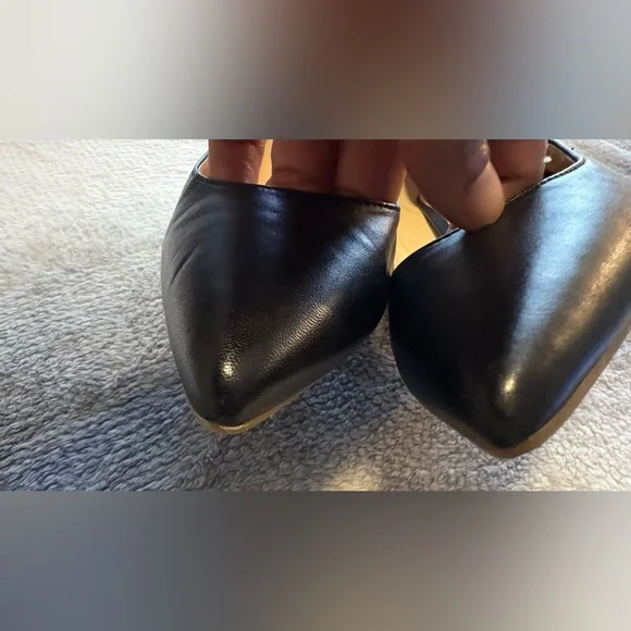 Sole Society Black Leather Pointed Toe Career Work Church Pumps Shoes Heels 8.5 - Picture 4 of 8